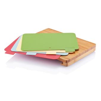 XD Collection Cutting board with 4pcs hygienic boards Brown
