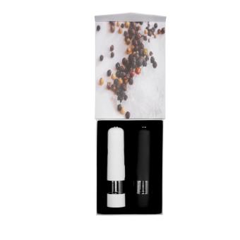 XD Collection Electric pepper and salt mill set White/black