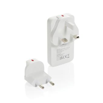 XD Collection Fluxo RCS 65W flat GAN charger with universal connectors White