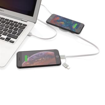 XD Collection 3-in-1 Kabel mit 5W Bambus Wireless Charger Weiß