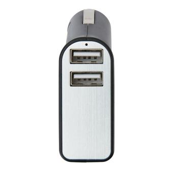 XD Collection Dual USB Ladegerät Schwarz/silber
