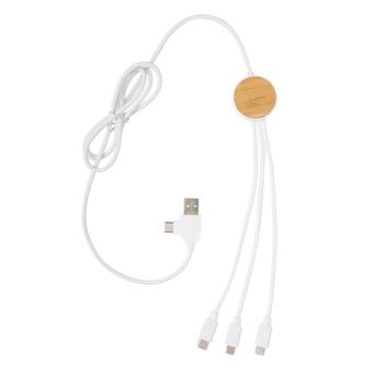 XD Collection Ontario 6-in-1 Kabel aus RCS recyceltem Kunststoff Weiß