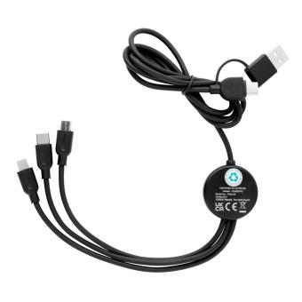 XD Collection 6-in-1 Kabel aus RCS recyceltem TPE und recyceltem Plastik Schwarz