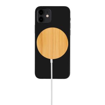 XD Collection 10W bamboo magnetic wireless charger Brown