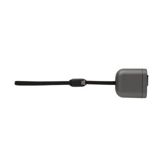 XD Xclusive Spira RCS – recyceltes, einziehbares 100W-Schnellladekabel Grau