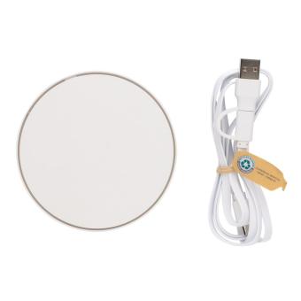 XD Collection 10W Wireless Charger aus RCS Standard recyceltem Kunststoff Weiß