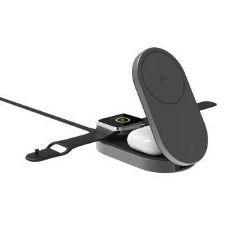 XD Xclusive Quantum Ultra-Fast 3-in-1 25W faltbarer Wireless Charger Grau/schwarz