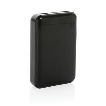 XD Collection 10.000 mAh Powerbank aus RCS Standard recyceltem Kunststoff Schwarz