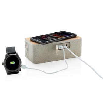 XD Collection Wheatstraw wireless charging speaker Khaki