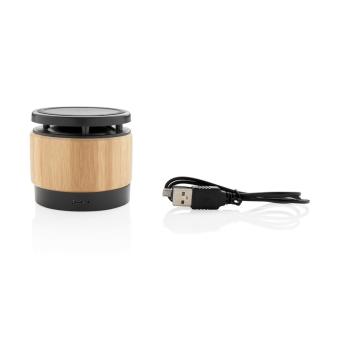 XD Collection Bamboo wireless charger speaker, nature Nature,black