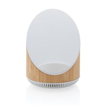 XD Xclusive Ovate bamboo 5W speaker with 15W wireless charger Brown