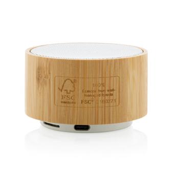 XD Collection Kabelloser 3W-Lautsprecher aus RCS rKunststoff & Bambus Weiß
