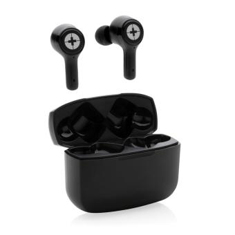 RCS recycled plastic Swiss Peak ANC TWS earbuds Black