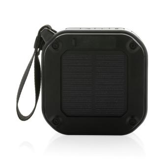XD Collection 3W RCS recycled plastic wireless sunwave solar speaker Black