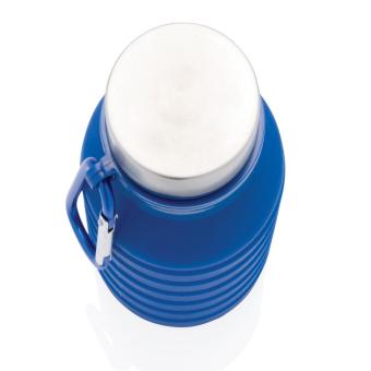 XD Collection Leakproof collapsible silicone bottle with lid Aztec blue