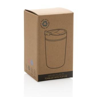 XD Collection GRS Recycled PP tumbler with flip lid Convoy grey