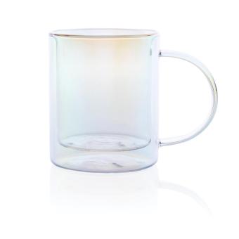 XD Collection Deluxe double wall electroplated glass mug Transparent