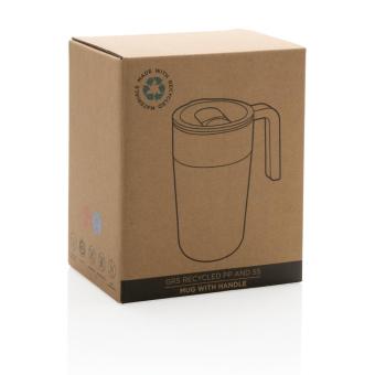 XD Collection GRS recycelte PP und Stainless Steel Tasse mit Griff Weiß