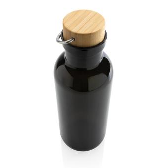 XD Collection GRS RPET bottle with bamboo lid and handle Black