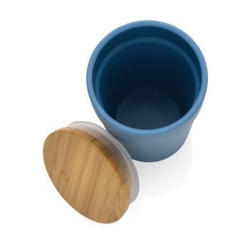 XD Collection GRS rPP-Becher mit Bambusdeckel Blau