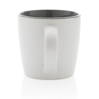 XD Collection Ceramic mug with coloured inner 300ml White/grey