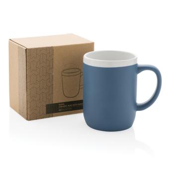 XD Collection Keramiktasse mit weißem Rand Blau/weiß