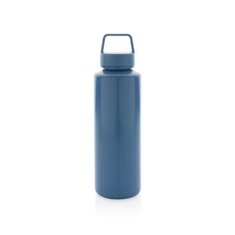 XD Collection RCS certified recycled PP water bottle with handle Aztec blue