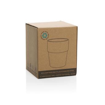 XD Collection Clark Doppelwandige RCS Kaffeetasse 300ml Silber