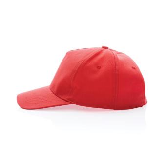 XD Collection Impact 5panel 280gr Recycled cotton cap with AWARE™ tracer Luscious red