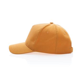 XD Collection Impact 5panel 280gr Recycled cotton cap with AWARE™ tracer Sundial orange