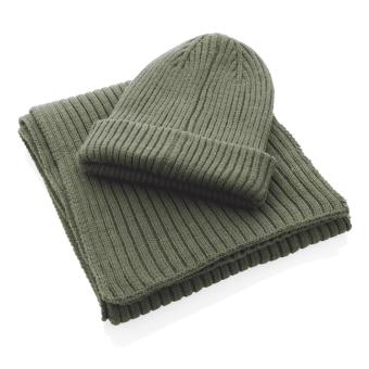 XD Collection Impact AWARE™ Polylana® knitted scarf 180 x 25cm Green