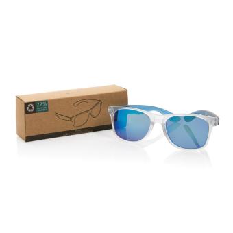 XD Collection Gleam Sonnenbrille aus RCS rec. PC mit verspiegelten Gläsern Blau/weiß