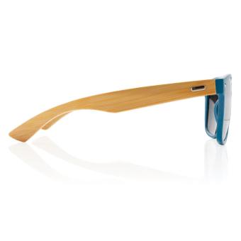 XD Collection Sonnenbrille aus Bambus und RCS recyceltem Kunststoff Blau