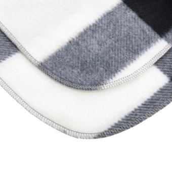 XD Collection Soft plaid fleece blanket White