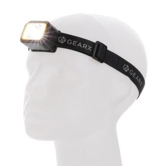 GearX Gear X Hochleistungs-Kopflampe aus RCS rPlastik Schwarz/silber