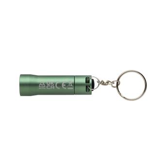 XD Collection Flash RCS recycled aluminium keychain torch Green