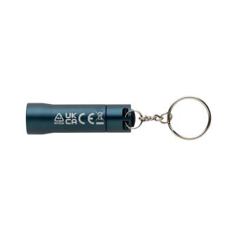 XD Collection Flash RCS recycled aluminium keychain torch Aztec blue