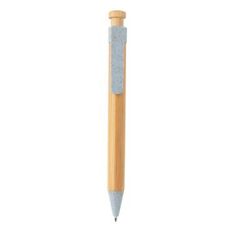 XD Collection Bambus Stift mit Wheatstraw-Clip Blau