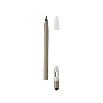 XD Collection Tintenloser Stift aus Aluminium mit Radiergummi Grün