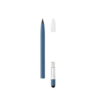 XD Collection Aluminium inkless pen with eraser Aztec blue