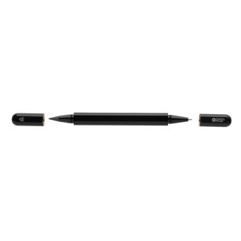 Swiss Peak Storm RCS recycled aluminum dual tip pen Black