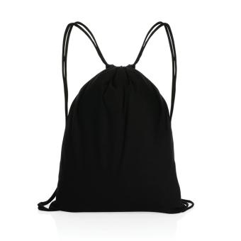 XD Collection Impact AWARE™ recycled cotton drawstring backpack 145g Black