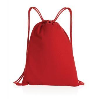 XD Collection Impact AWARE™ recycled cotton drawstring backpack 145g Red