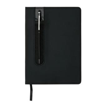 XD Collection Standard hardcover PU A5 notebook with stylus pen Black