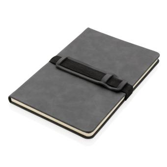 XD Collection Deluxe hardcover PU notebook A5 with phone and pen holder Convoy grey