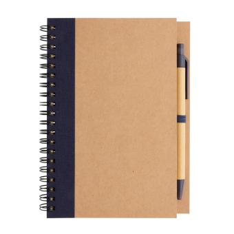 XD Collection Kraft Spiral-Notizbuch mit Stift Blau