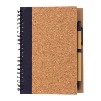 XD Collection Cork spiral notebook with pen Aztec blue