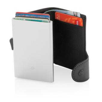 C-Secure RFID Kartenhalter und Geldbörse Schwarz/silber