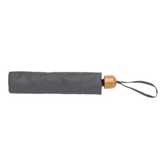 XD Collection 20.5" Impact AWARE™ RPET 190T Pongee bamboo mini umbrella Anthracite