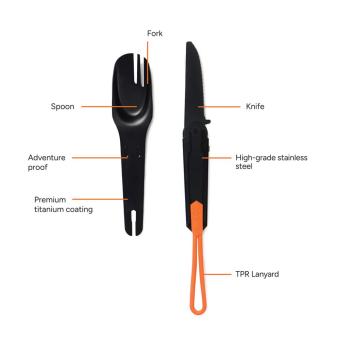 Nordic Drift Trail 4-in-1 Outdoor-Besteck Schwarz